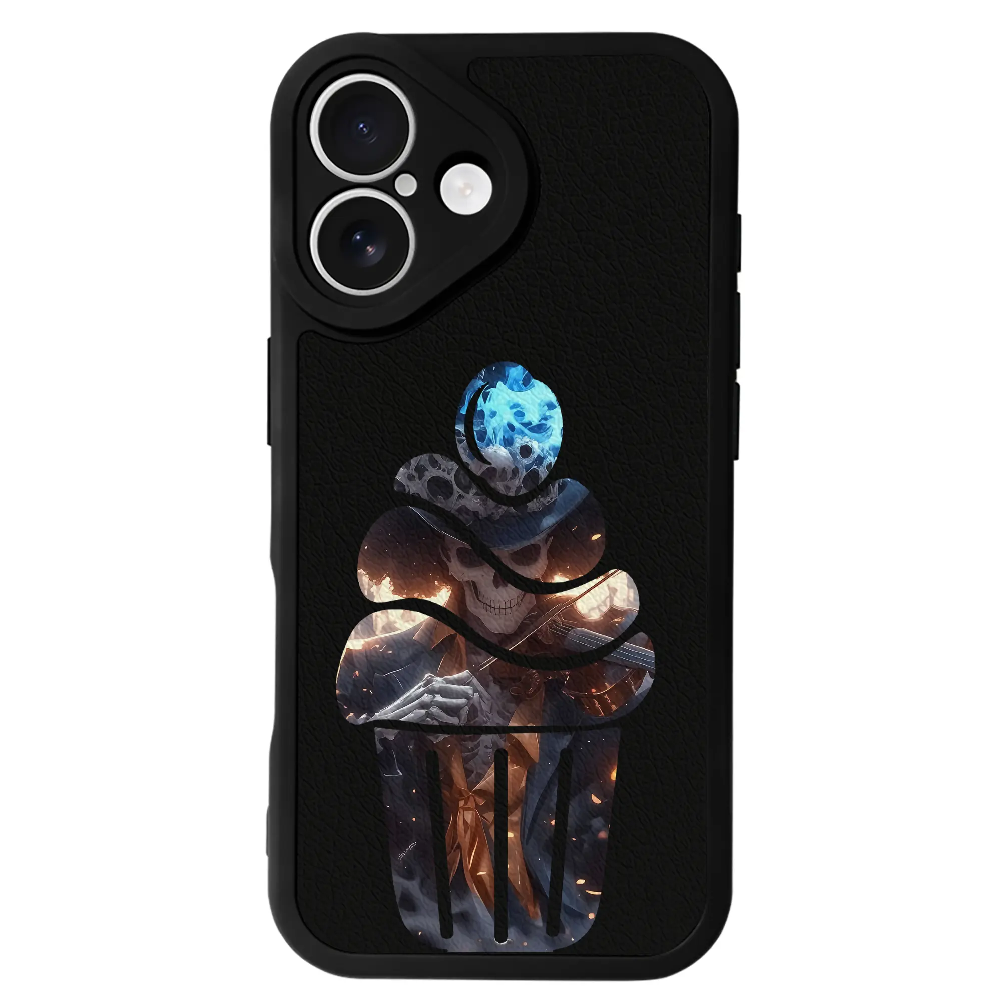 ワンピース グッズ ブルック - IPhone 16シリーズ対応 ・ シリコンスマホケース ・ レザー調 ・ 高精度フィット ・ 耐衝撃 ・ ワイヤレス充電対応 ・ 精密カット